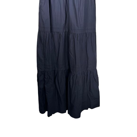 NWOT Quince Women's Navy Blue Tiered Maxi Dress XS Organic Poplin 4480-90 - Picture 5 of 11